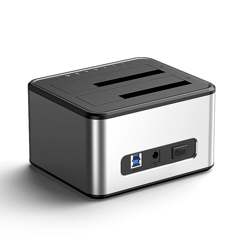 

2.5/3.5 Inch SSD External Hard Drive Enclosure Dual-Bay Hard Drive Docking Station SATA To USB 3.0 HDD Case