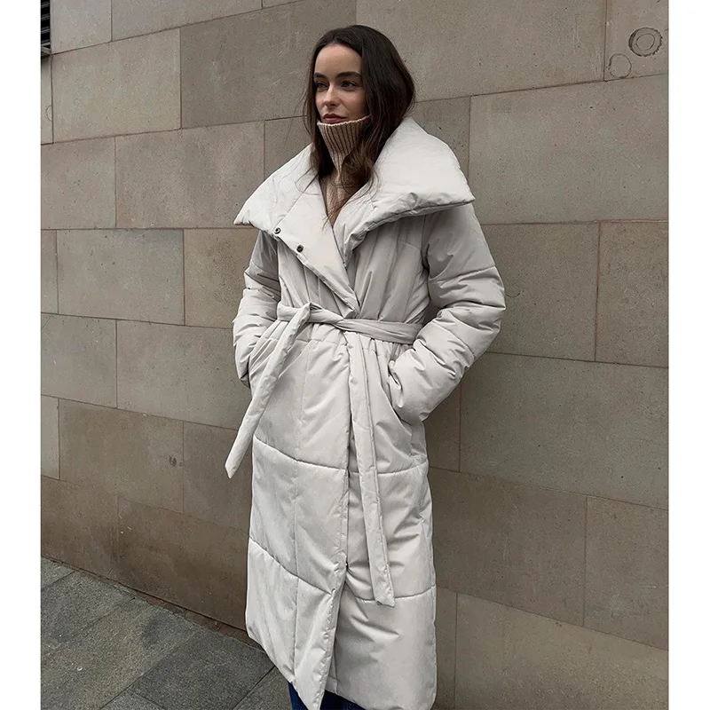 

Зимнее женское облегающее длинное стеганое пальто, женская зимняя теплая тонкая верхняя одежда для девочек, дизайнерская повседневная модная длинная зимняя куртка