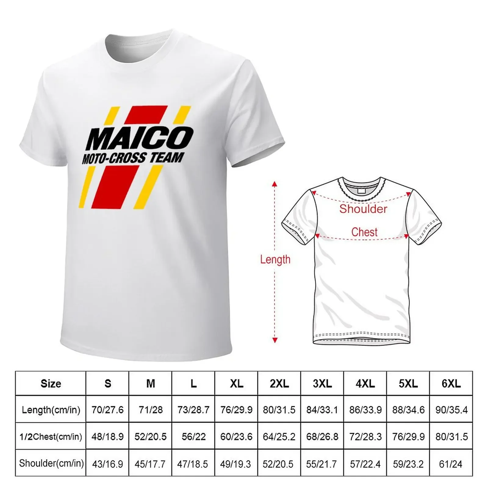 MAICO Moto-Cross Team Graphic w Red & Yellow Stripes T-shirt aesthetic clothes customizeds blanks mens clothing