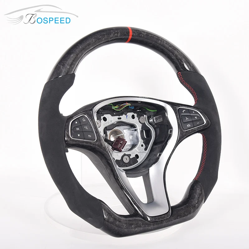 OEM Car Steering Wheel For Benz Amg C63 GL63 A45 W212 W211 W205 W204 Black Forged Carbon Alcantara Custom