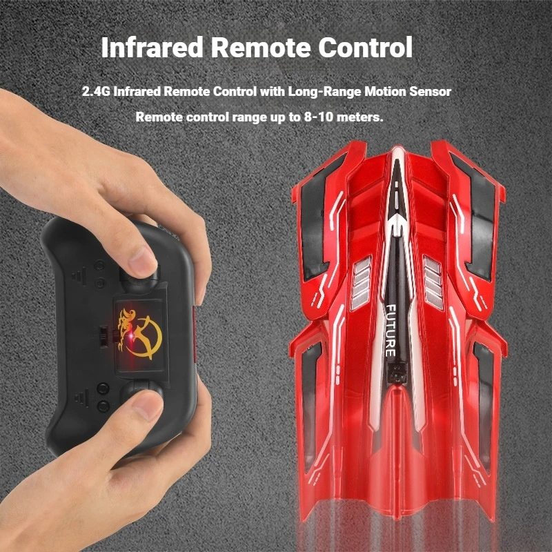 FUTURE Wall Climbing Remote Control Stunt Car 2.4G Infrared Remote 8-10M Control Range Kids Electric Toy Racing Car For Boys