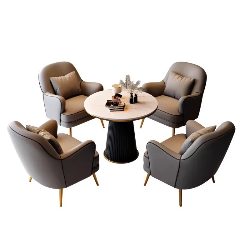 

Single sofa chair sales office reception table and chair combination light luxury modern business negotiation sofa chair