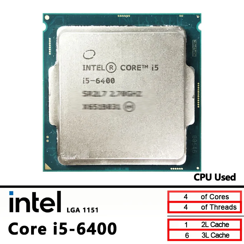 

Intel Used Core i5-6400 i5 6400 2.7 GHz 6M 65W LGA 1151
