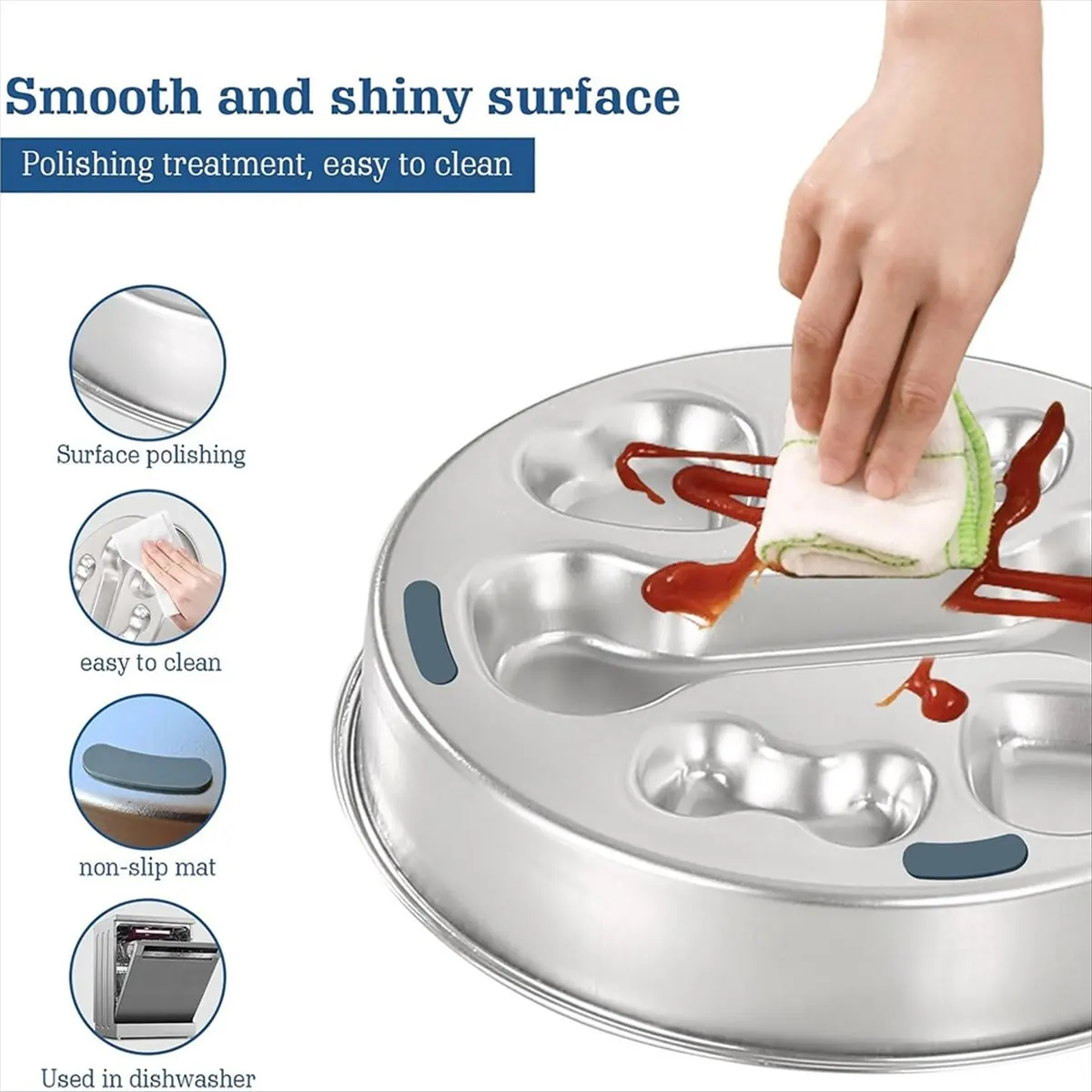 N14R Top Stainless Steel Dog Bowls - Non-Slip Metal Dog Bowl for Large & Medium Breeds, Puppy Puzzle Feeder Food Dish Claw