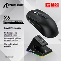 Attack Shark X6 Wireless Bluetooth Three-mode mouse PAW3395 RGB Backlight Charging Base Lightweight design Macro Gaming Mouse