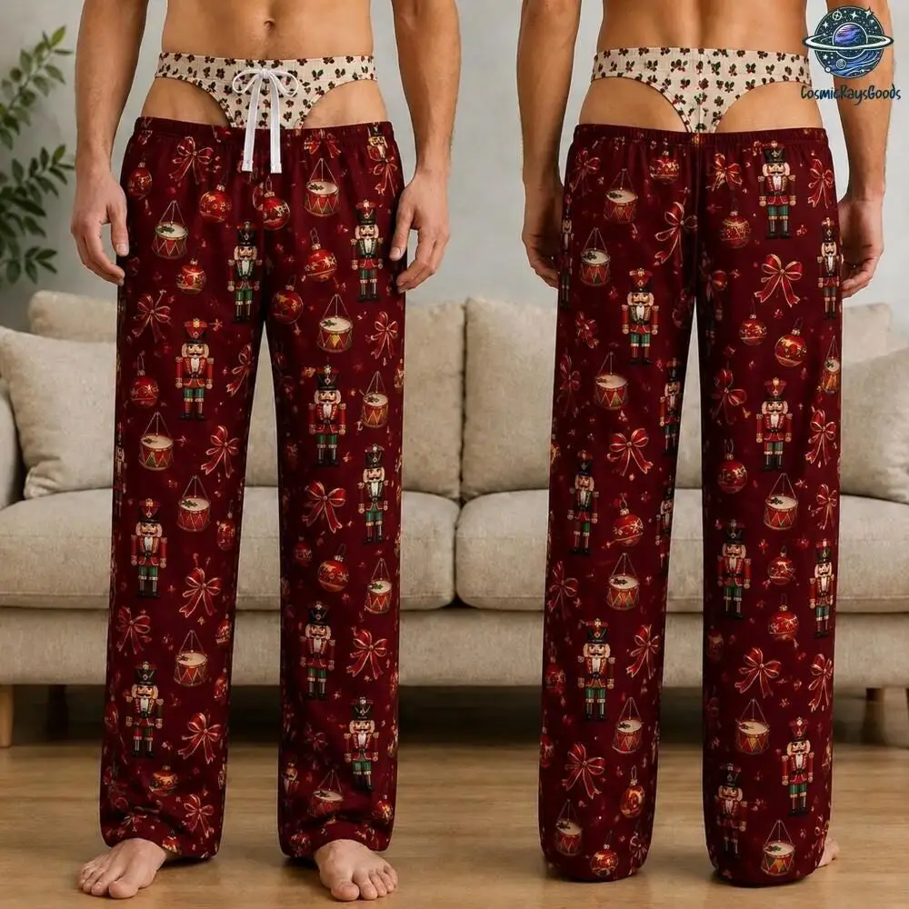 2026/27 Autumn New Arrival Men's Christmas Fun 3D Printed Loose Casual Pants Mid Waist Holiday Style Y2K Comfortable Home Pants