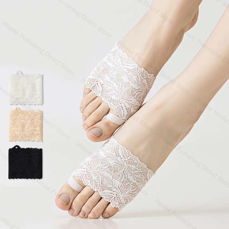 Summer Thin Lace Invisible Socks Split Toe Forefoot Socks for Women High Heel Slippers Shoes Breathable Lace Socks for Halloween image 5