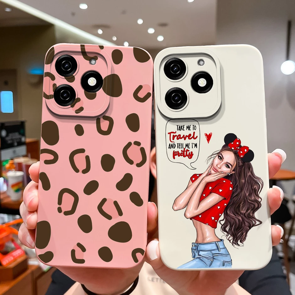 Cases For Tecno Spark 20 Pink Leopard Print Pattern Casing Shockproof Cover For Tecno Spark 20 C Silicone Soft TPU Phone Funda