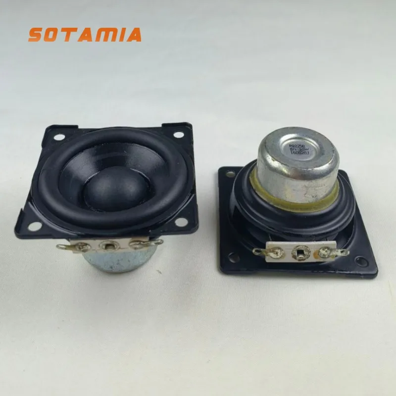 

SOTAMIA 2Pcs 2.2 Inch Bass Speaker 57mm 8 Ohm 10W Square Woofer Loudspeaker DIY Portable Bluetooth Audio Subwoofer Speaker