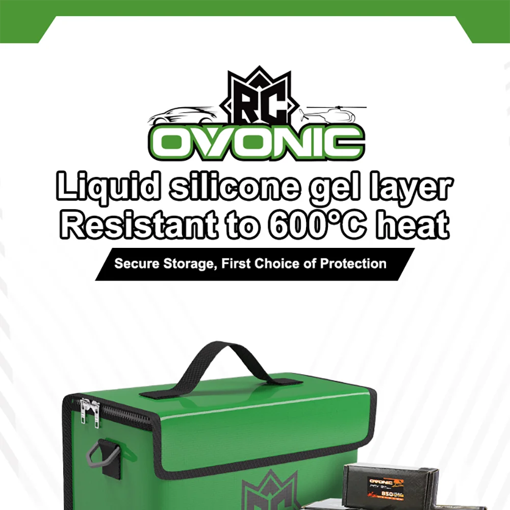 Ovonic LiPo-Akku-Sicherheitsbeutel, flammhemmend und wasserdicht, tragbar, handlich, zur sicheren Aufbewahrung und zum Laden, große Kapazität. – Detail 1