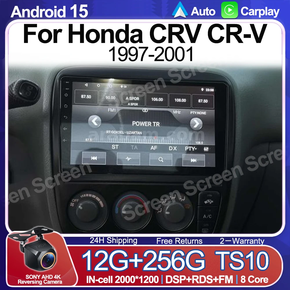 

Android 15 Car Radio For Honda CRV CR-V 1997-2001 Autoradio Multimedia Player GPS Head Unit Wireless Carplay Android Auto BT RDS