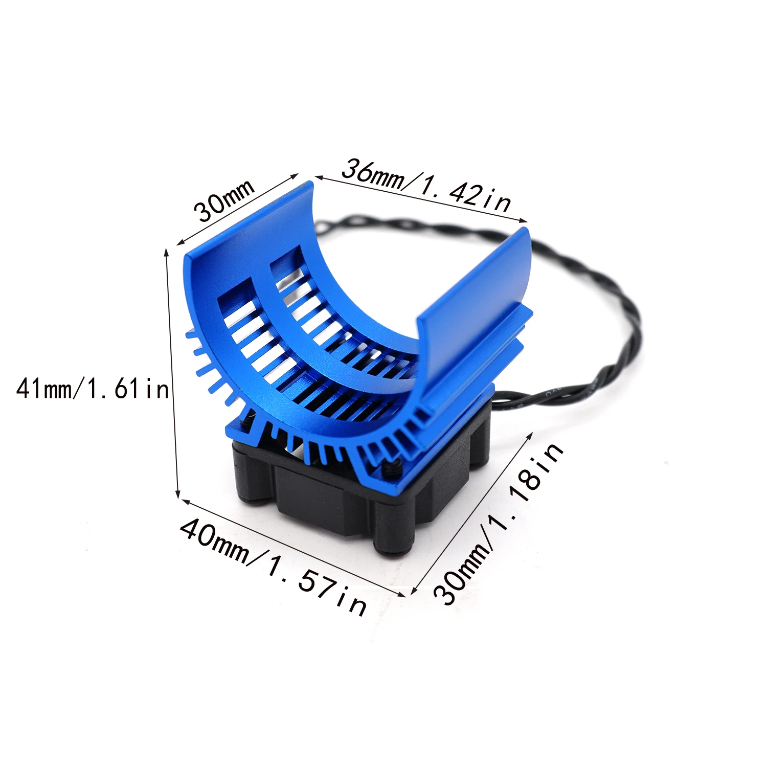 YSIDO 30mm Heatsink Cover Cooling Fan for 1/10 1/12 RC Electric Car 540 550 3650 3660 3665 Motor Axial Traxxas Wltoys HSP Parts