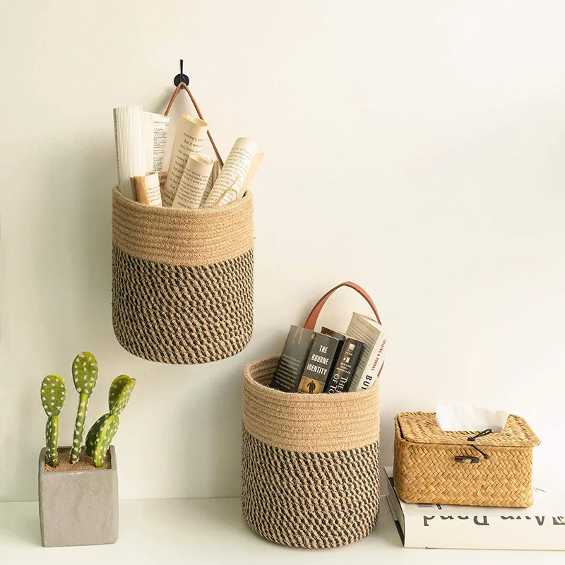 Plant hanging orchid imitation rattan wall hanging simulation flower pot storage basket