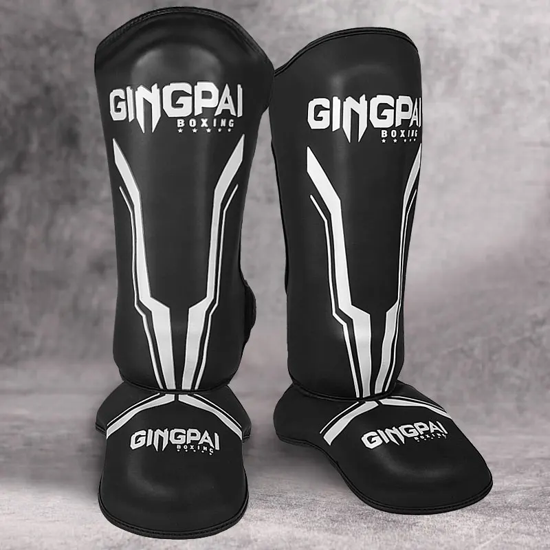 Youth/Adult Kids MMA Boxing Shin Guards Instep Kickboxing Ankle Support Equipment Karate Protectors Sanda Muay Thai Leggings DEO