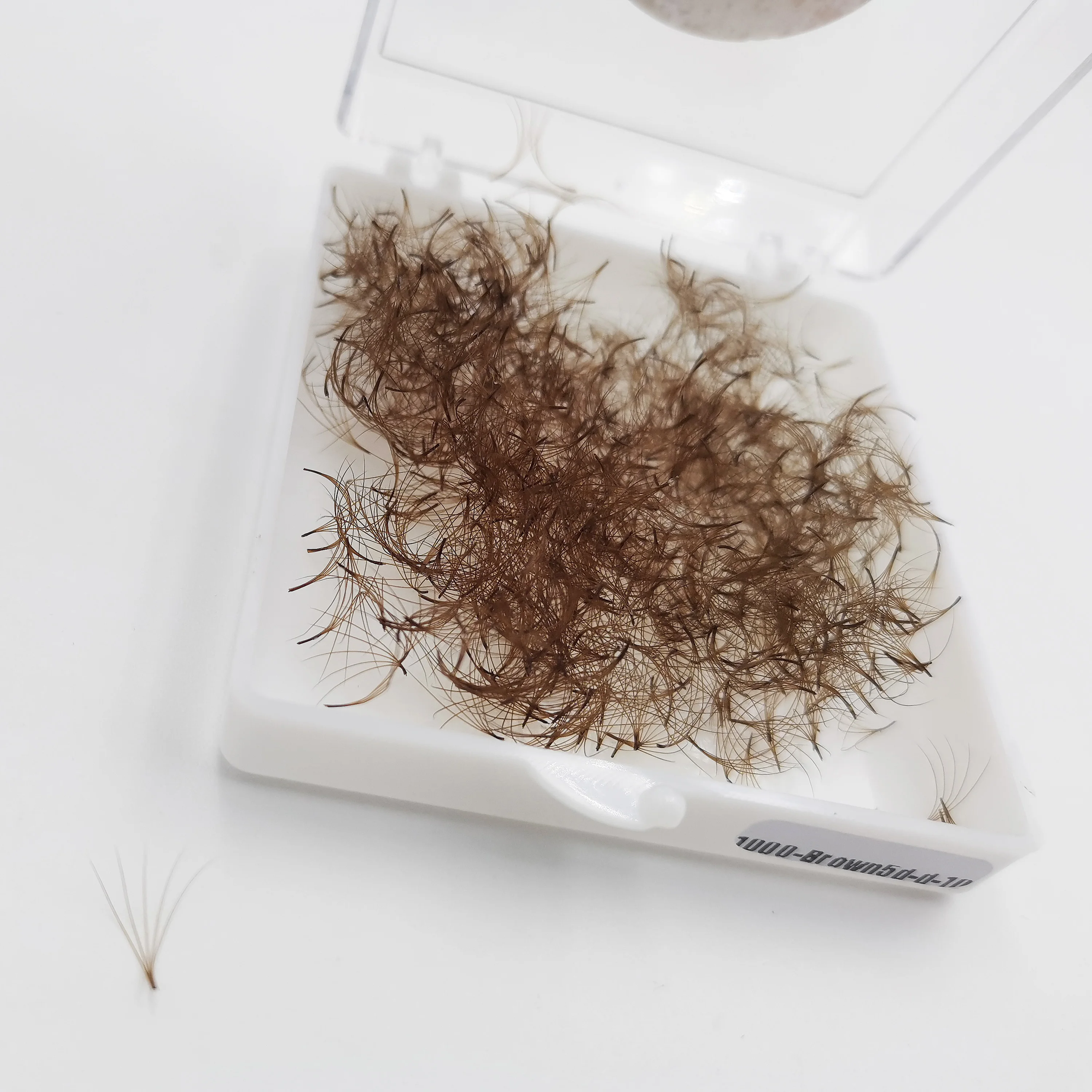 SupMacio Brown Vorgefertigte Fächer-Wimpernverlängerungen, 3D/5D/6D/8D/10D, dünne, spitze Basis, 500 Fächer, lose Promade-Volumen-Wimpern, Make-up, Cilio – Detail 7
