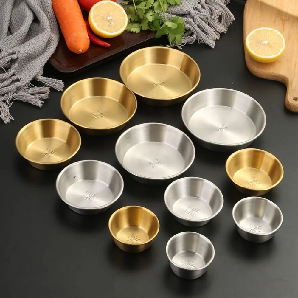 1Pcs Mini Sushi Dipping Sauce Dishes 304 Stainless Steel Appetizer Plates Sauce Plate Individual Bowl Seasoning Tray
