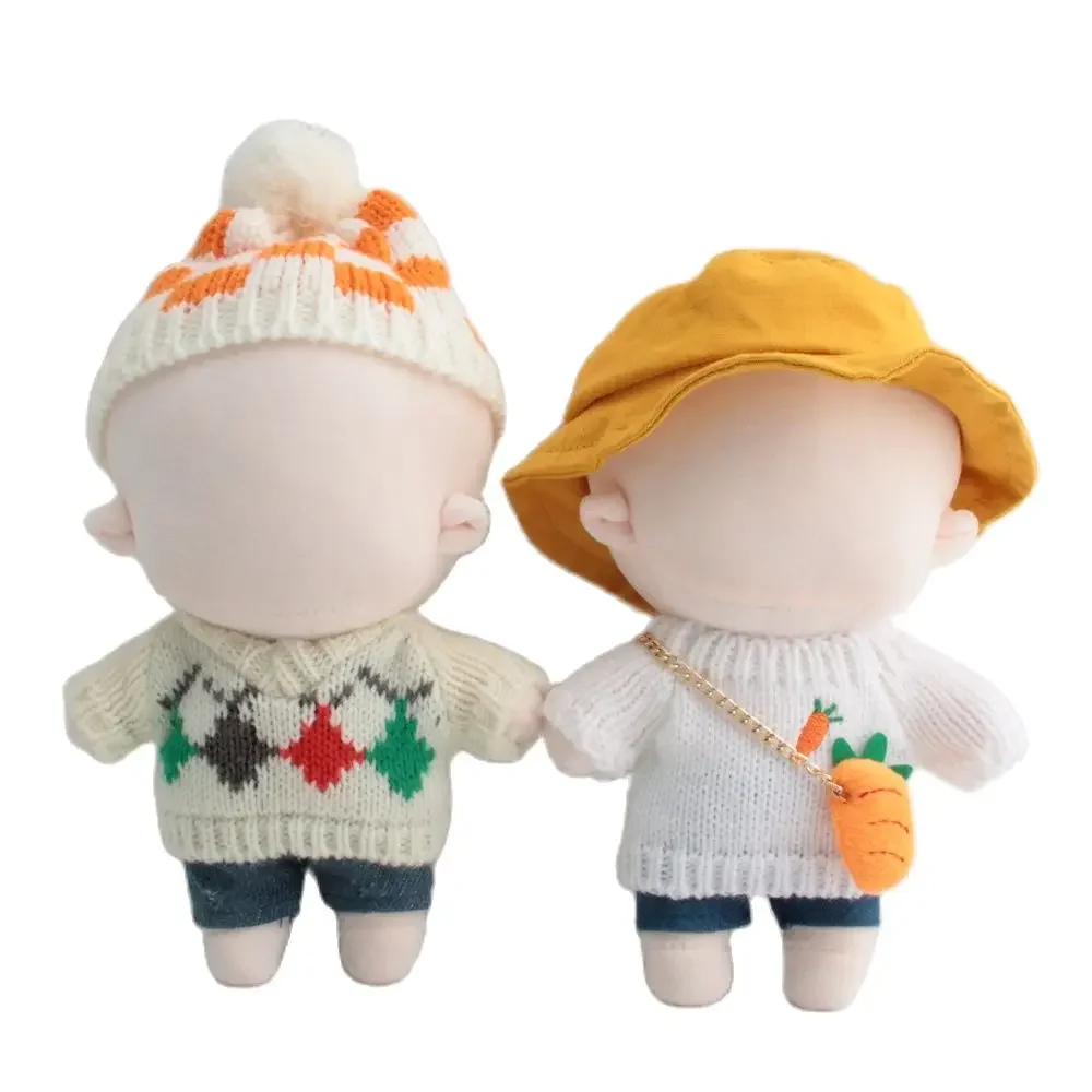 

20cm Doll Plush Mini Cute Clothes Carrot Jumpsuit Toys Accessories Changing Dressing Game Cotton Stuffed Doll Clothing