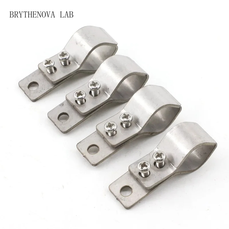 20Pcs 2~ SS304 Stainless Steel Pipe Clamp Wave Sunshade Nets Accessories Sun Shade Net Install Kit Fixed Adjustable Pipe Clamps