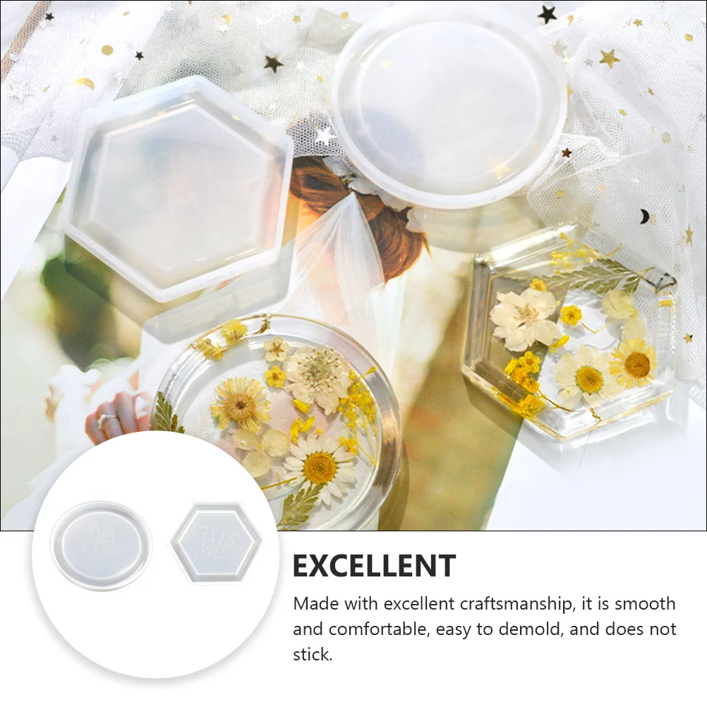 

2Pcs Silicone DIY Tray Mold Crystal Craft Mold Smooth Comfortable Easy to Use for DIY Projects Craft Accessories