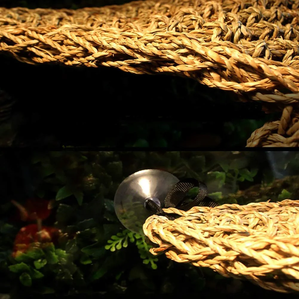 A93Z 2 حزمة أرجوحة التنين الملتحي الزواحف تسلق ديكور 100% أرجوحة قماش الأعشاب البحرية الطبيعية للزواحف #4