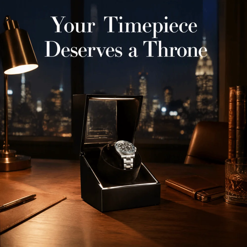 Silent Motor Single Watch Winder Ultra Quiet Storage Automatic Watch Winder Wooden Watch Display Mechanical Watch Winder