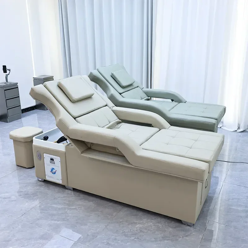 Bohorio Electric Lifting Water Circulation Hair Treatment Shampoo Bed with Foot Bath and Massage Function for Beauty Care