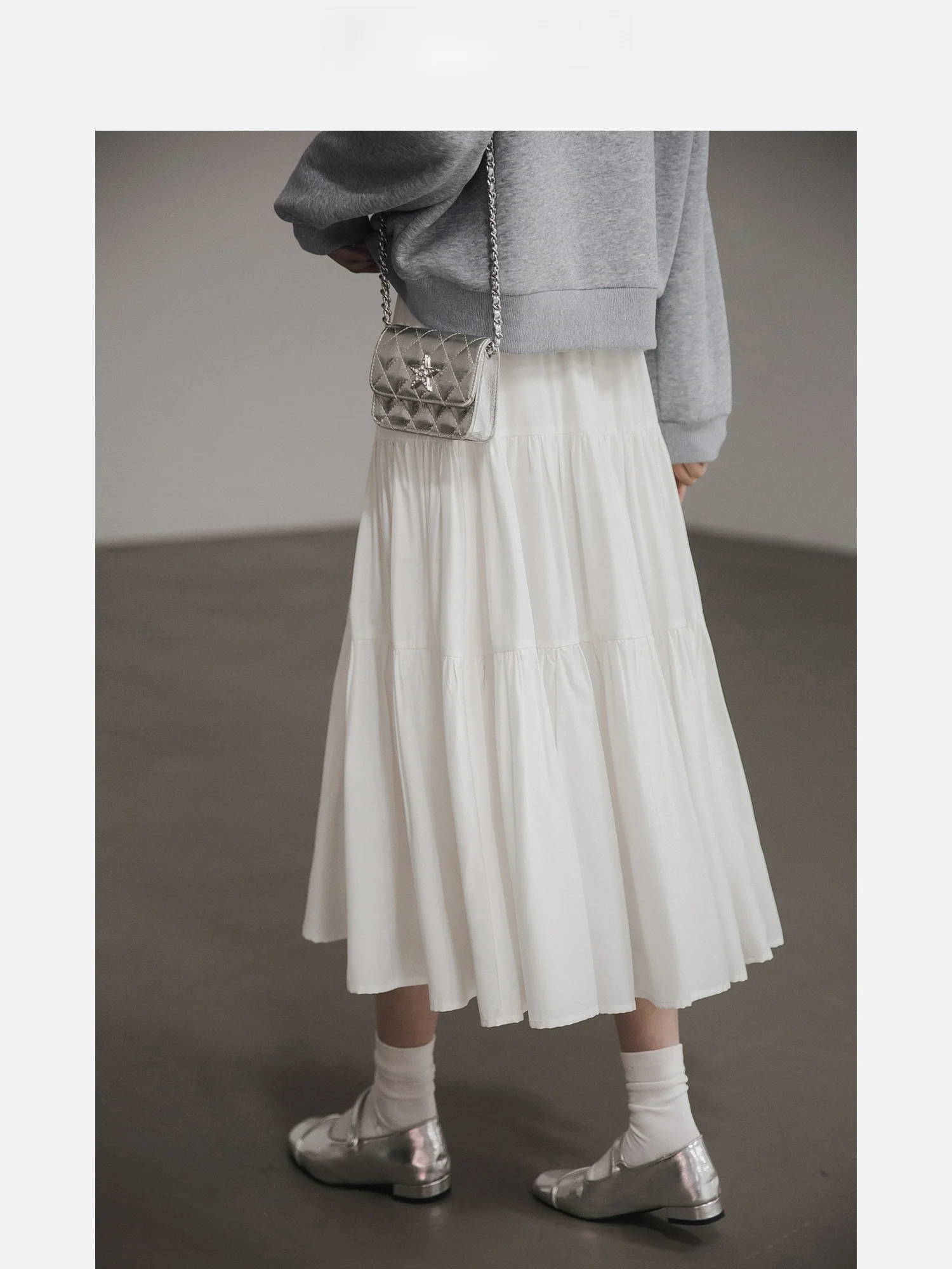 

Моющаяся белая юбка с асимметричным подолом и высокой талией, трапециевидной формы, дизайн с эффектом похудения, корейская одежда для поездок на работу, женская юбка