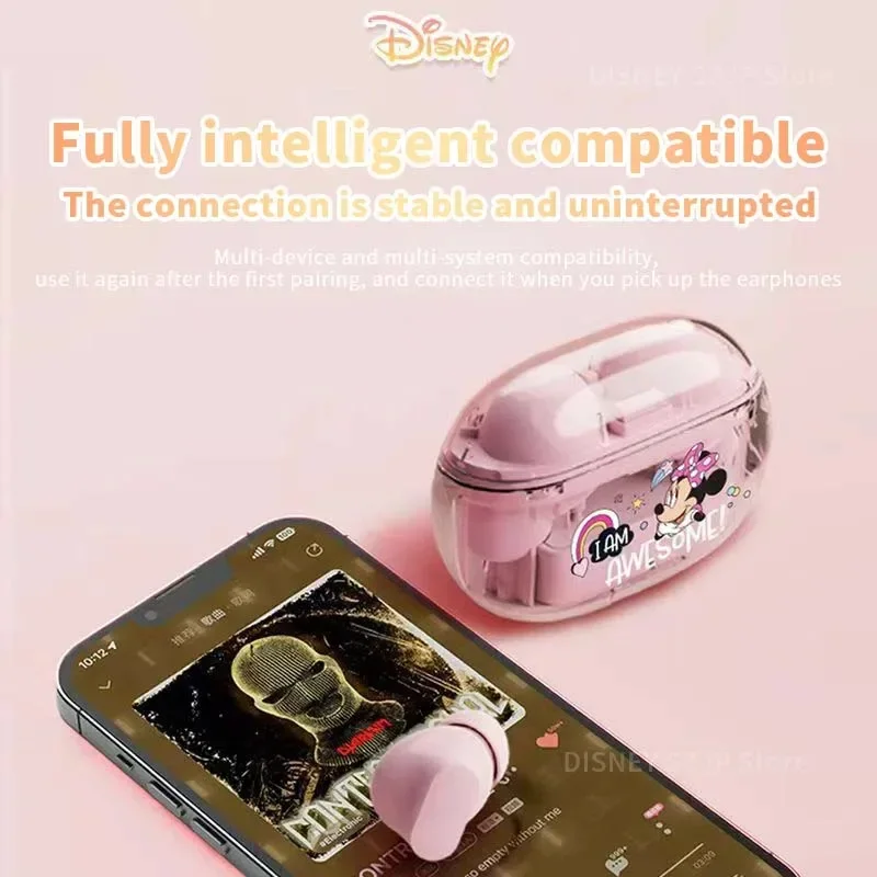 Disney-auriculares inalámbricos Bluetooth 5,3 TWS, cascos de música con sonido HIFI XD28, cancelación de ruido, Minnie, regalo de Winnie the pooh