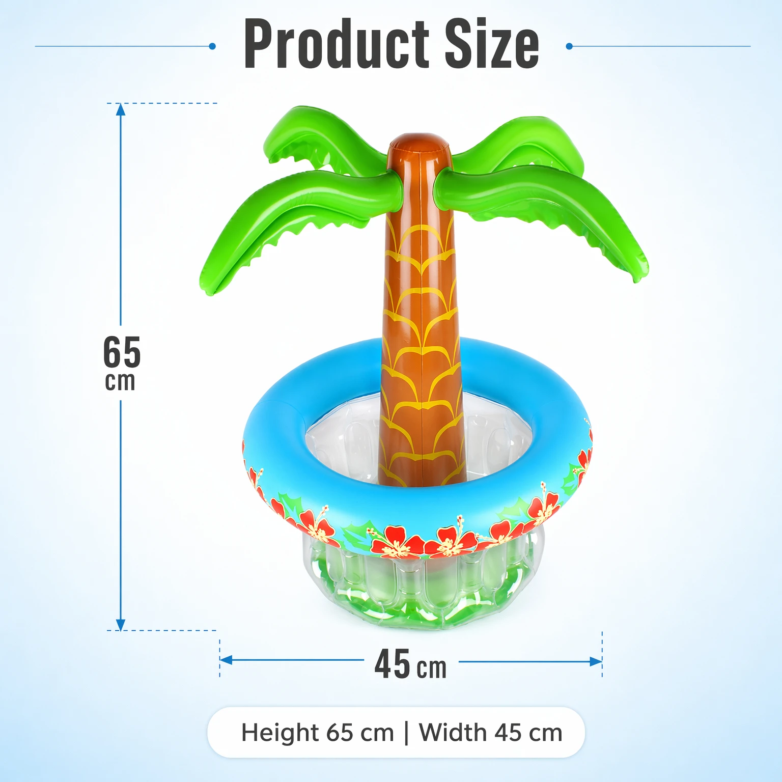 Inflatable Transparent Coconut Tree Ice Bucket PVC Floating Drink Cooler Portable Beer Champagne Holder for Hawaiian Luau Beach