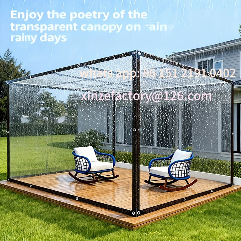 CustomizableThermal Protection Rainproof Balcony Window Clear Sunshade Canopy Transparent PVC Waterproof Cloth for Garden Plant