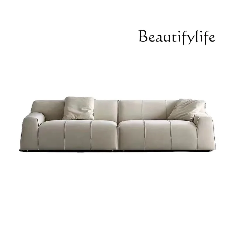 Modern simple cream style fabric sofa small apartment living room light luxury straight row matte cloth fashion