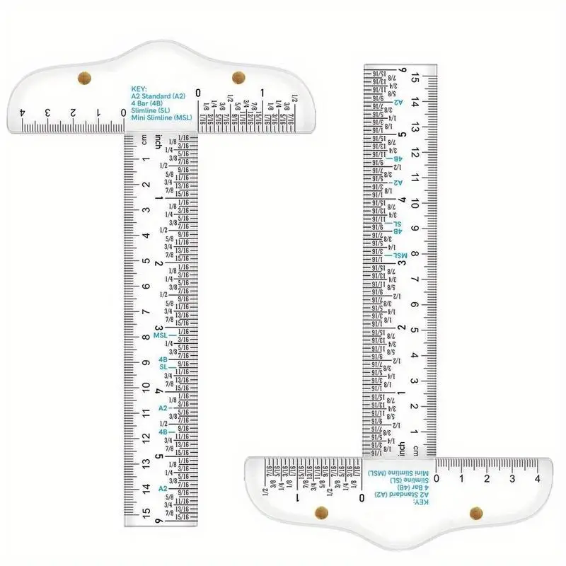 

1Pc Plastic T-Ruler with Clear Measurement Scale Portable Precision Ruler for Office Graduates and Book Lovers
