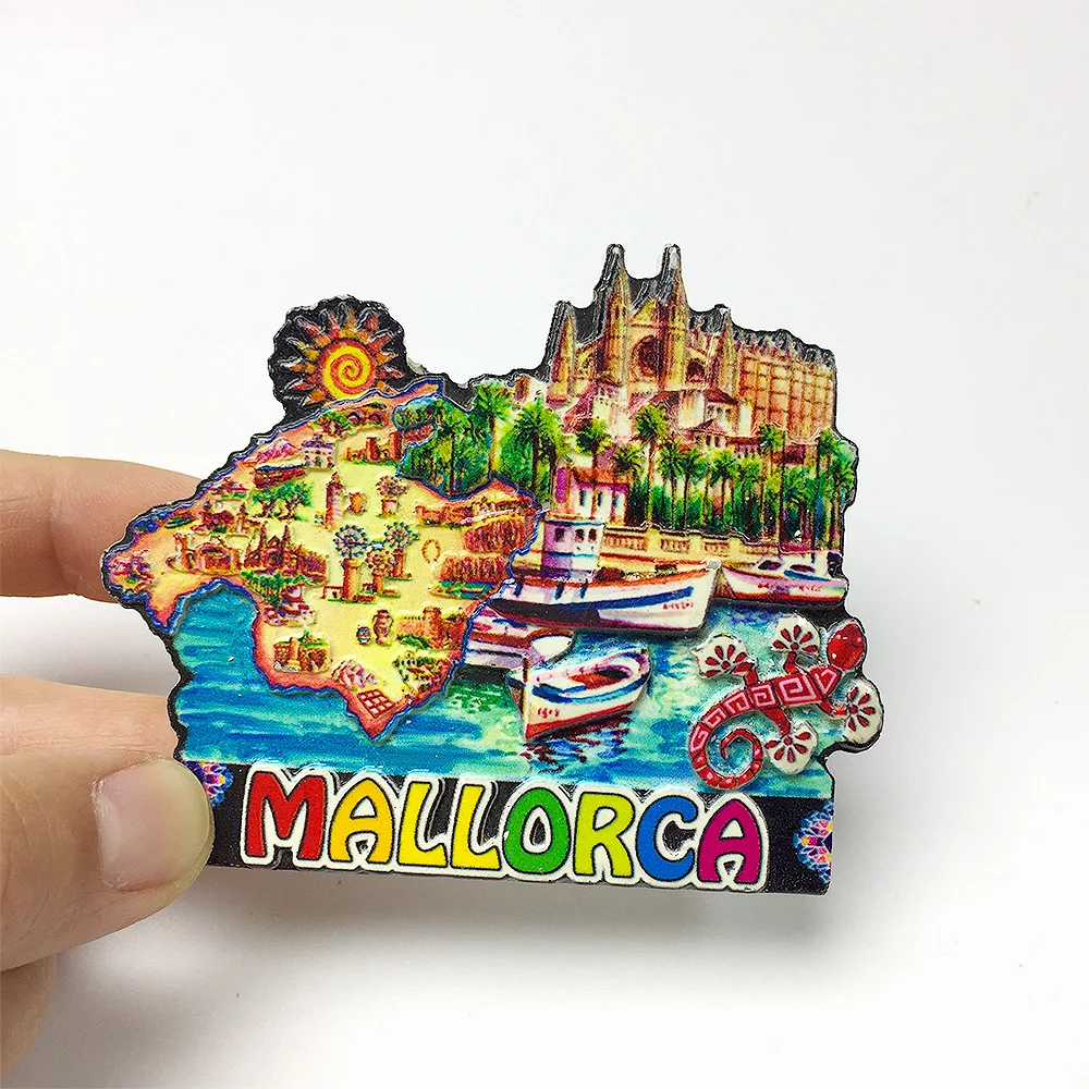 

3D Resin Mallorca Fridge Magnets - Vibrant Map Design, Strong Magnets for Home & Kitchen Decor (Fridge Magnets, Home Decor）