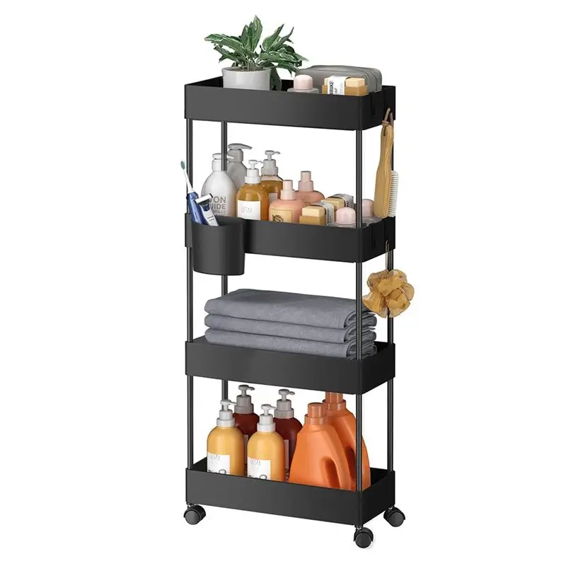 

Мобильная тележка-органайзер ABJN-Tier, компактная передвижная полка для хранения для кухни, ванной комнаты, гостиной - экономит пространство