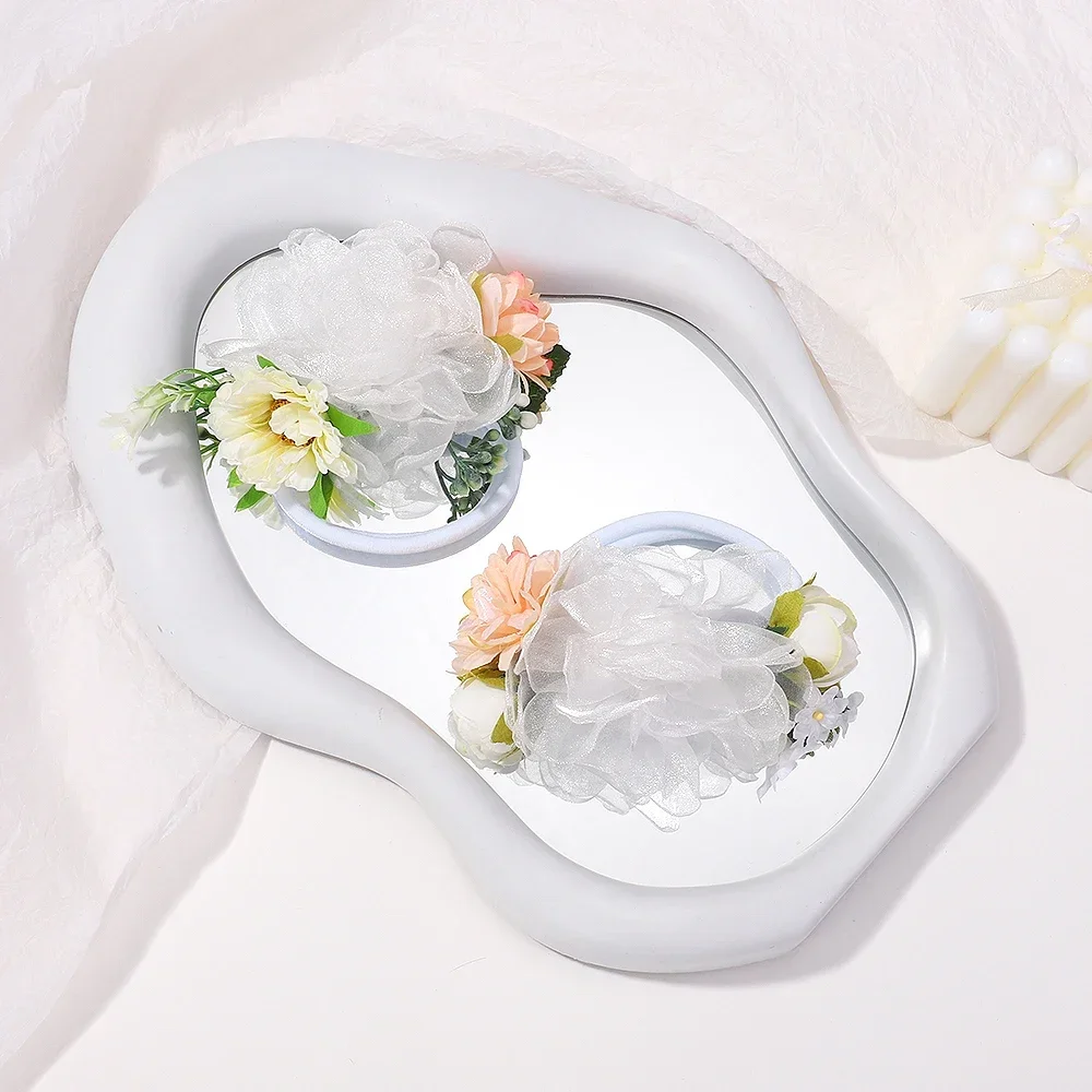 1 Uds. Diadema para niña, banda elástica para el cabello con flores bonitas, diadema para cabeza de recién nacido, diadema para niño, accesorios para el cabello para bebé de boda