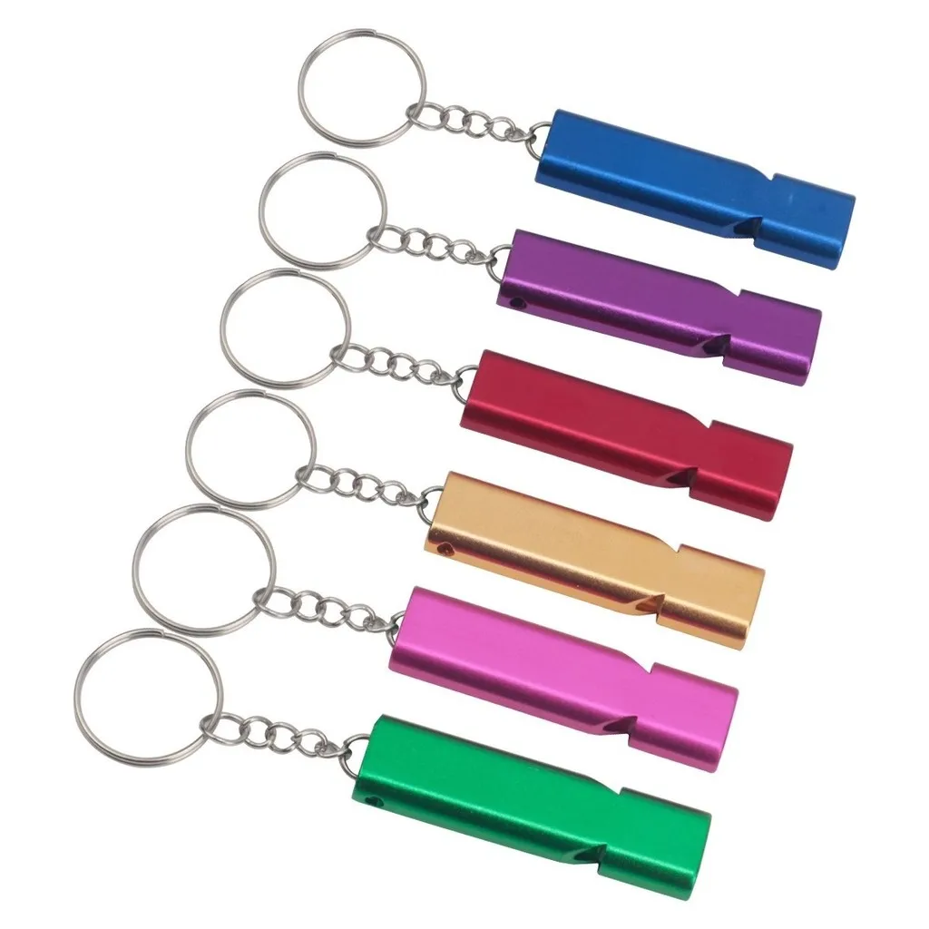 アルミ合金デュアル周波数サバイバルホイッスルダブルチューブ屋外サバイバルホイッスル機器 EDC ツールトレーニング鳩ホイッスル