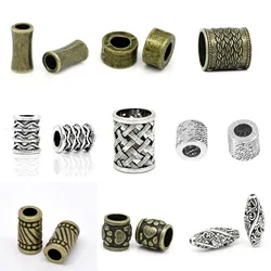 Handmade Metal Spacer Beads Geometrc Cylindrical Antique Bronze Color Loose Beads DIY Making Necklace Bracelet Jewelry Findings