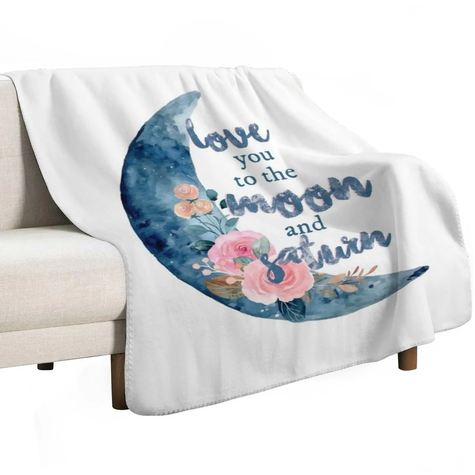 love you to the moon and saturn seven Throw Blanket Polar Blankets For Baby Beautifuls Plaid manga Blankets