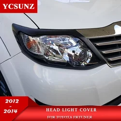 ABS Matte Black Head Light Cover For Toyota Fortuner Hilux Sw4 2012 2013 2014 Car Accessories