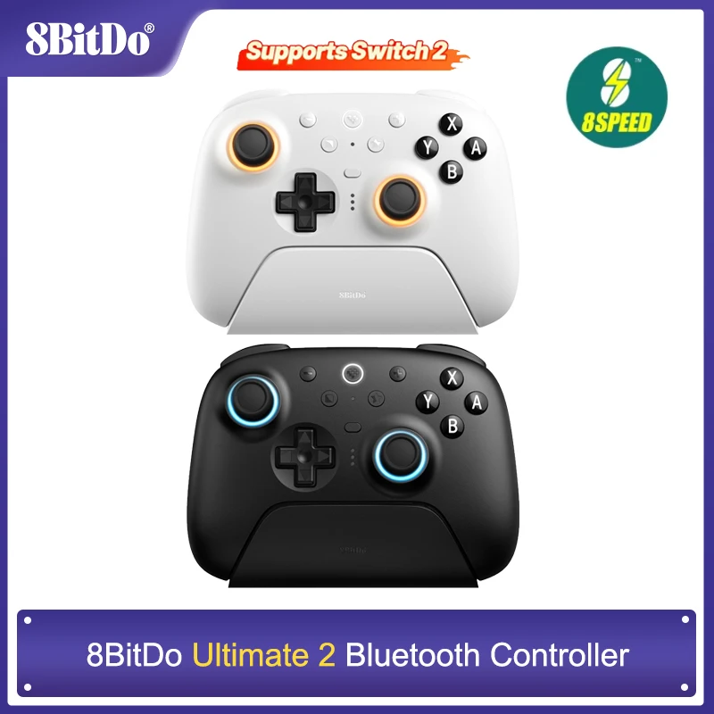 

8BitDo - Ultimate 2 Wireless Bluetooth Controller with Charging Dock 8Speed for Nintendo Switch / Switch 2,PC,Windows 10,11