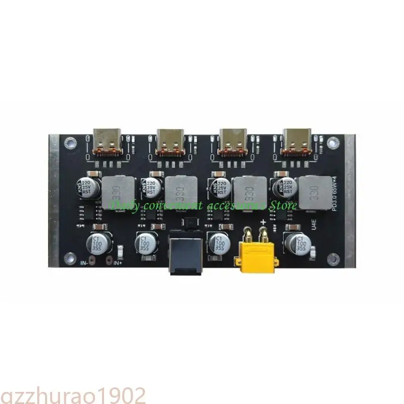 

4-сторонний модуль быстрой зарядки PD65W, интерфейс типа C, плата быстрой зарядки, поддержка замены PD3.0/2.0 для телефона, ноутбука