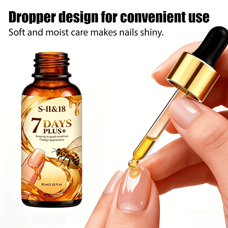 30ml Bee Venom Nail Essence Oil Potent Style with Ginger Extract Strengthens Thick & Discolored Nails Glossy for Feet & Hands