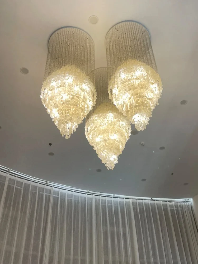 2024 Modern Shell Chandelier Duplex Architecture Large Hotel Halls and Villa Living Rooms Chandelier YX652TB