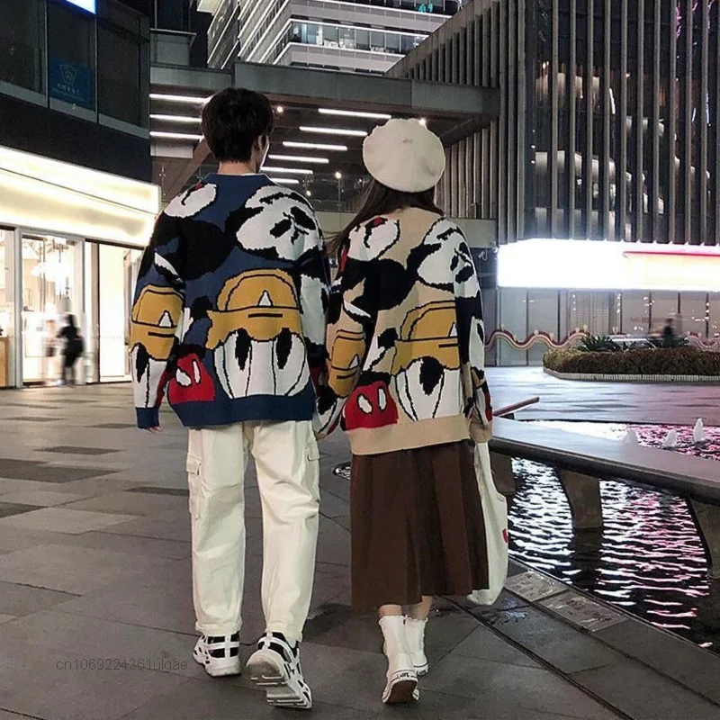 Disney Cartoon Mickey New Sweaters Couple Design Fashion Tops Women Anime Pullovers Men Sweatshirts Y2k Clothes Knitted Sweater