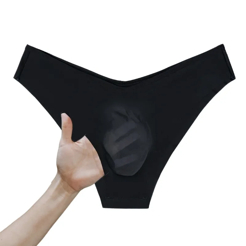 Celana Dalam Pria Model V-Waist Bahan Sutra Es Seksi Low-Rise G-String Tanpa Jahitan Bernapas Cepat Kering T-Back Olahraga Fitness Ukuran Besar 6XL