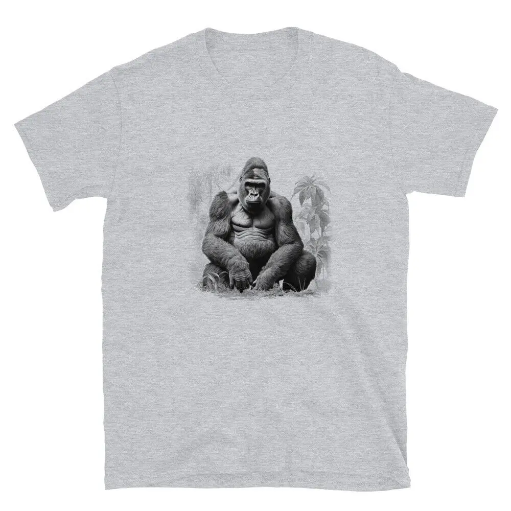 Gorilla Silverback T-shirt Jungle King Graphic Tee Silver Back