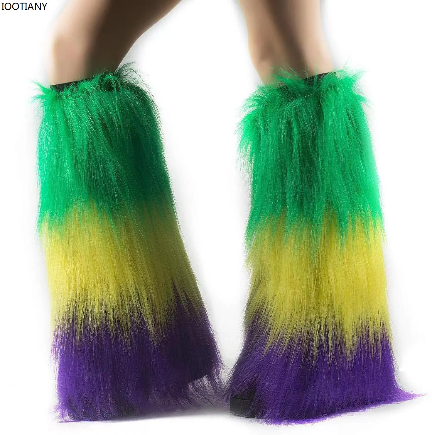 Iootiany Halloween Carnival Furry Leg Warmers Irish Dance Performance Costume Y2k Role Playing Art Socks Plush Leg Warmers 2025