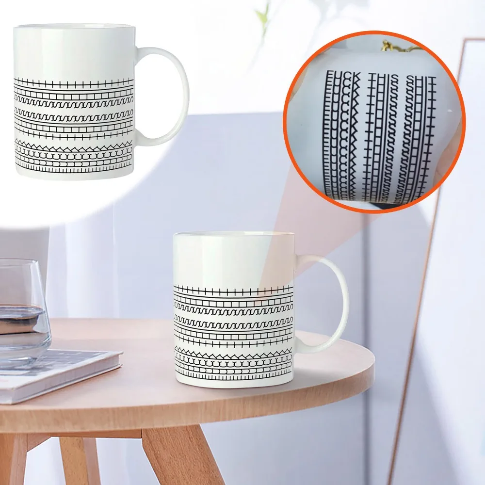 Creative Ceramic Hidden Message Mug Microwave-Safe Large Capacity Coffee Cup Ergonomic Handle Teacup Milk