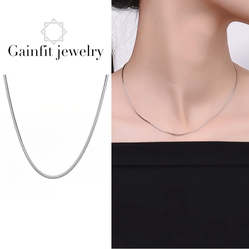 S925 Silver Fashionable Round Snake Bone Chain, Eye-Catching and Stylish, Versatile for All Outfits, with a High-End Texture and Adaptable Design, a Trendy and Cool Staple for Daily Looks. Buy Three and Get One Free.