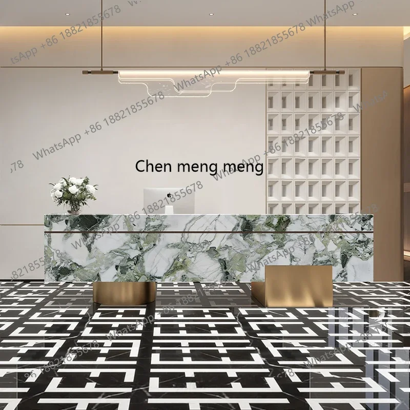 cc182회사 호텔 프론트 데스크, 영업부, 사무실 접수대, 미용실 계산대, 라이트 럭셔리 바 테이블